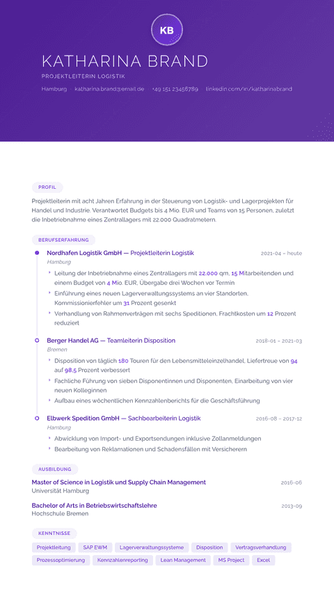 Lebenslauf Vorlage Canvas