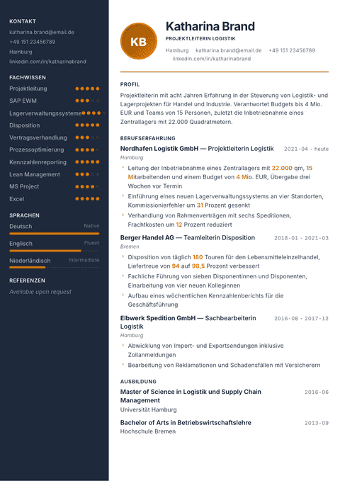 Lebenslauf Vorlage Copper & Slate