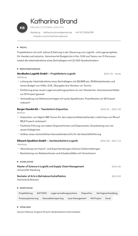 Lebenslauf Vorlage Flux