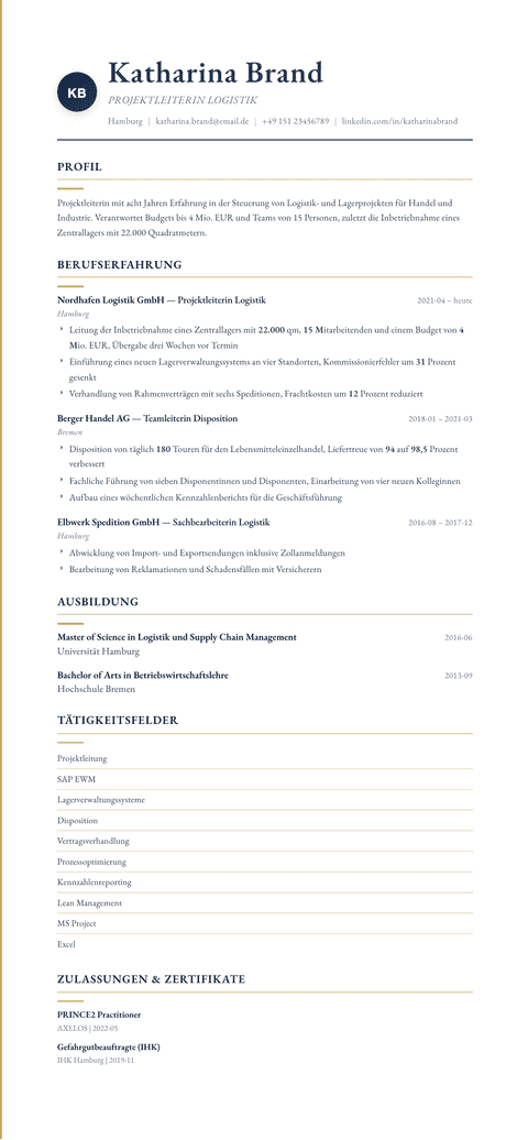 Lebenslauf Vorlage Folio