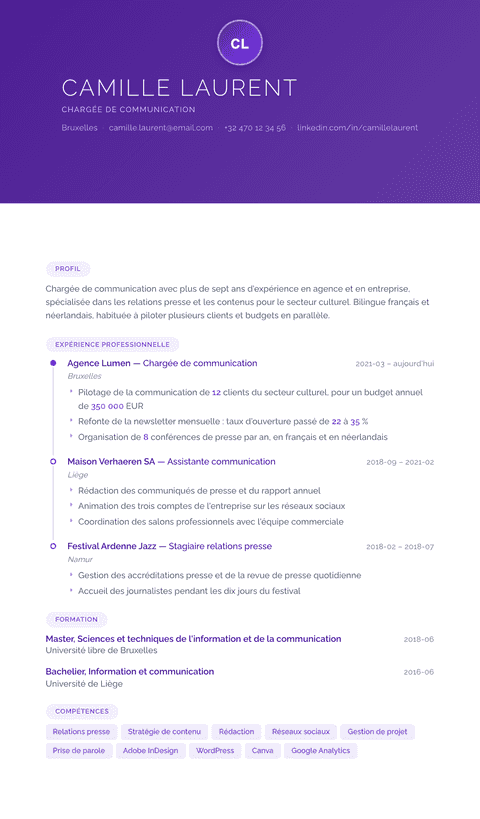 Modèle de CV Canvas