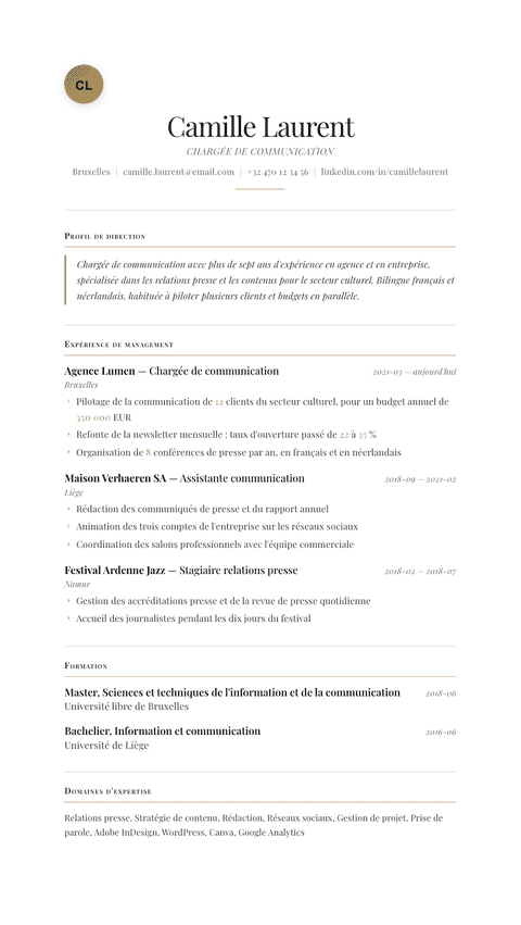 Modèle de CV Chancellor