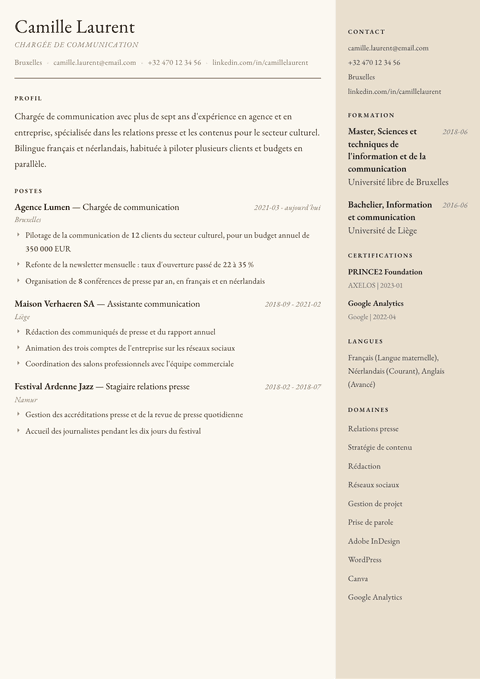 Modèle de CV Manuscript