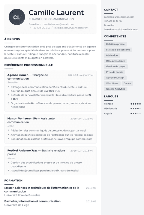 Modèle de CV Metropolitan