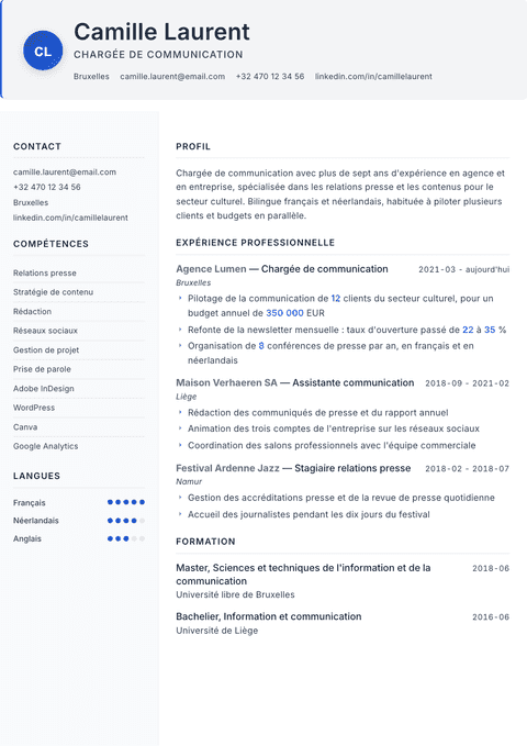 Modèle de CV Paper
