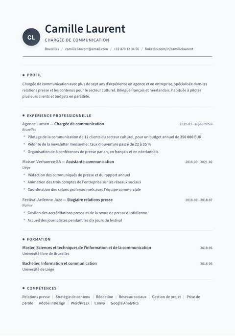 Modèle de CV Thread