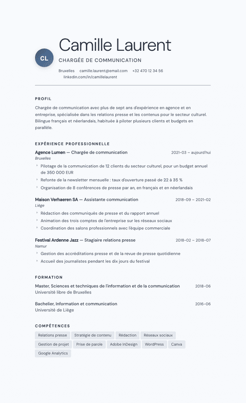Modèle de CV Nordic