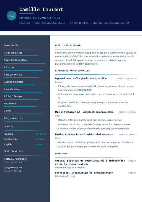 Modèle de CV Atlas
