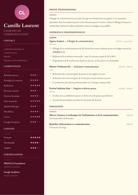 Modèle de CV Dubai