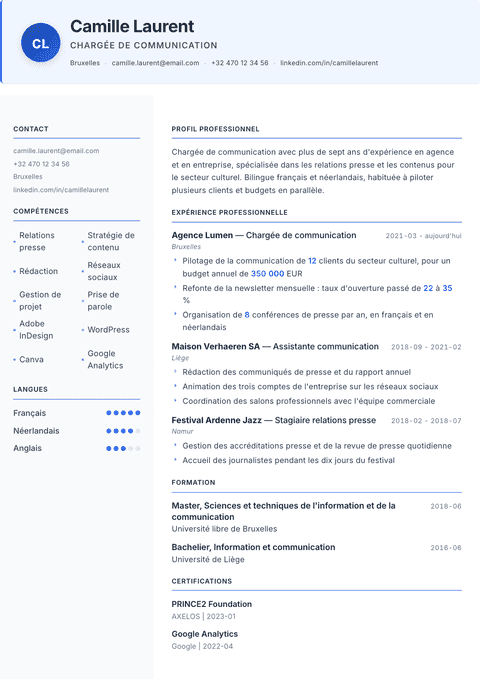 Modèle de CV Geneva
