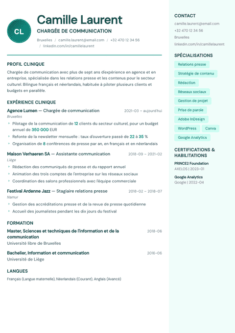 Modèle de CV Remedy