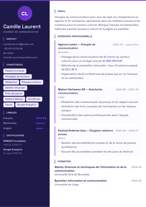Modèle de CV Solstice