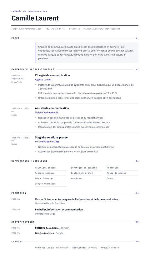 Modèle de CV Substrate