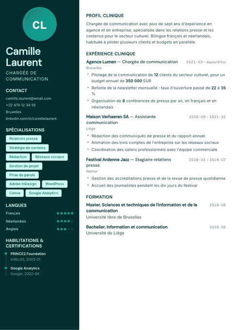 Modèle de CV Vitalis