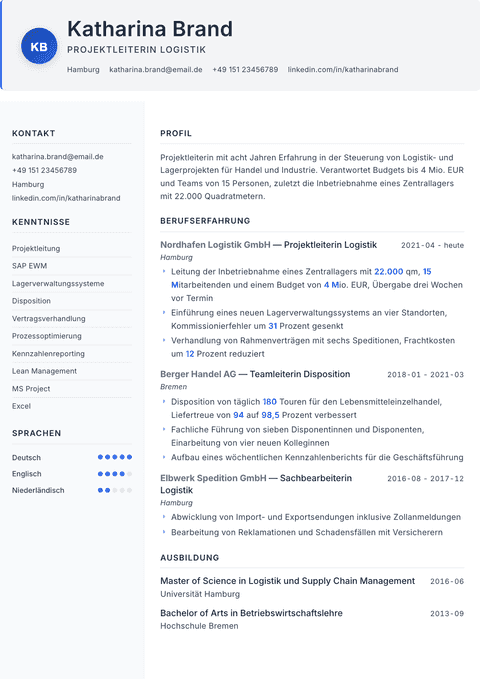 Lebenslauf Vorlage Paper