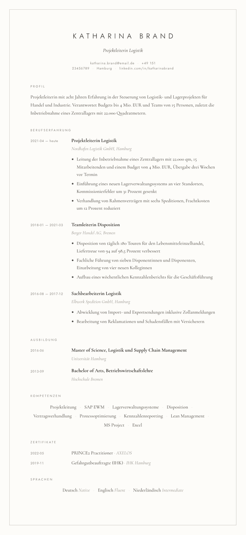 Lebenslauf Vorlage Vellum